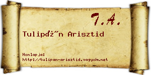 Tulipán Arisztid névjegykártya